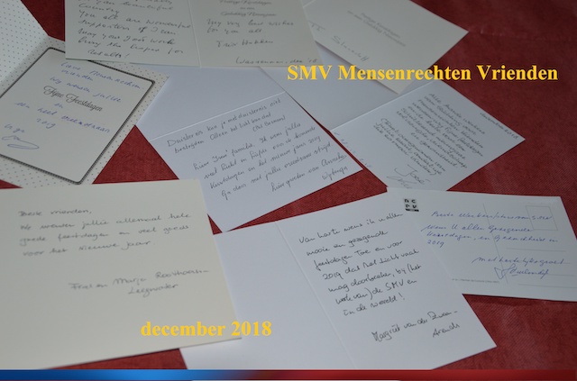 Bedankt voor de mooie kaarten en lieve woorden