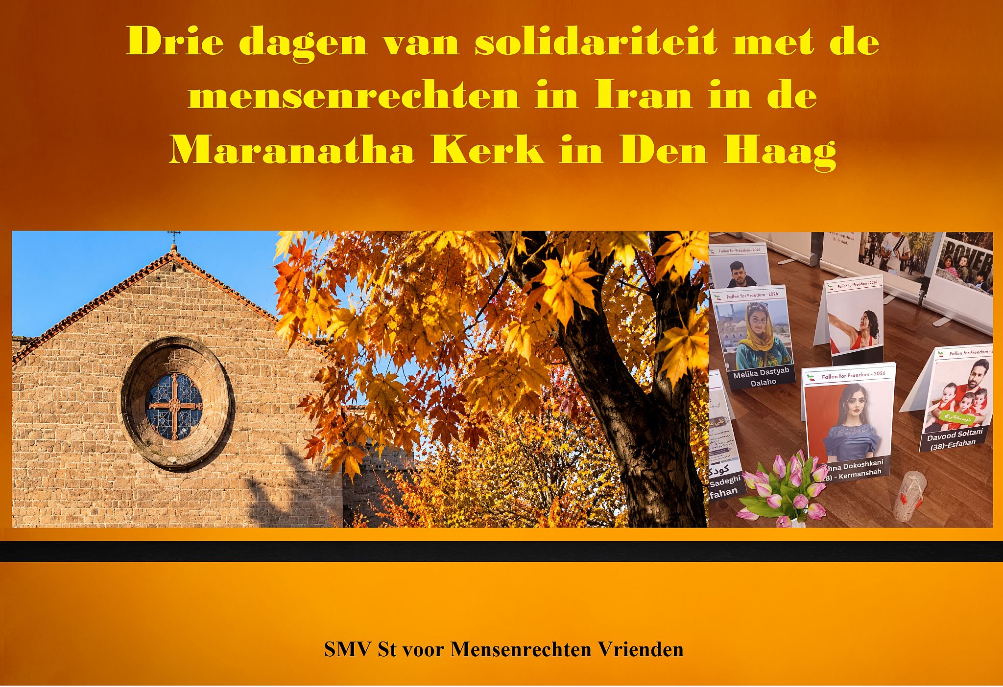 Drie dagen van solidariteit met de mensenrechten in Iran in de Maranatha Kerk in Den Haag